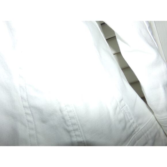 Rafaella Studio chambray trucker jacket size M 3/4 sleeves Gold buttons - Picture 3 of 6